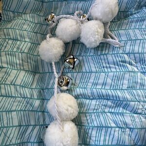 White Pom Pom and Silver Bell Garland